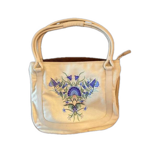 Vivienne Tam Embroidered Floral Tote Handbag Boho Chic